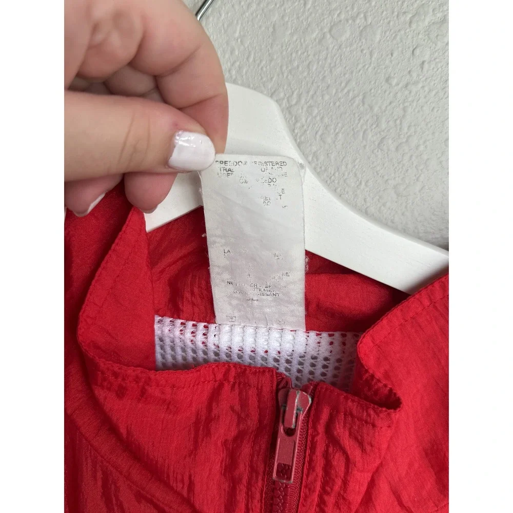 VTG Speedo Track Jacket Red Colorblock Windbreaker 1990s Athleisure Blokecore